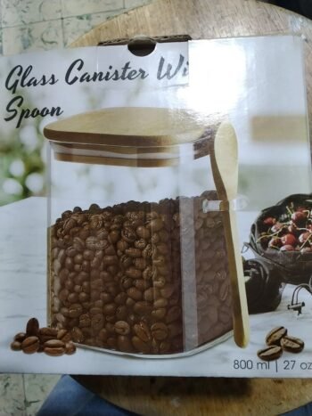 Glass Canister with spoon/27oz