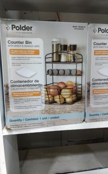 Polder/ Counter Bin with Shelf and Shaker Jars