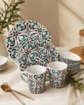 Blue and Red Dinnerware Set