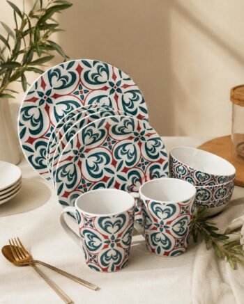 Blue and Red Dinnerware Set