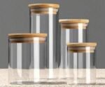 Kitchen Storage / Glass Jar with bamboo lids