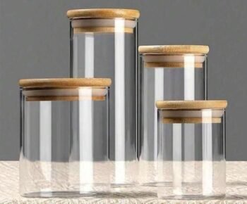 Kitchen Storage / Glass Jar with bamboo lids